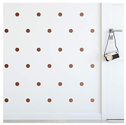 Kupfer-Metallic-Wandaufkleber mit Punkten (112 Aufkleber) | leicht abzuziehen, einfach zu kleben und sicher auf bemalten Wänden | abnehmbares Vinyl-Polka Dot Dekor | runde Aufkleber für Kinderzimmer
