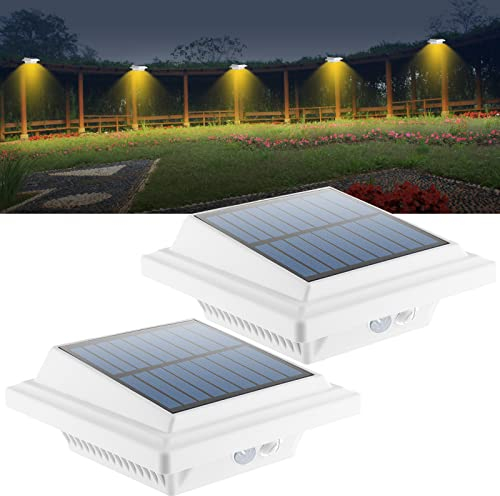 Dachrinne Solarleuchte mit Bewegungsmelder,【Hohe Qualität 40LED】Solarlampen für Außen, Weiße Gartenbeleuchtung Warmweißes Solarlicht, 3W PIR Sicherheitswandleuchte Außenlampe für Garten-2 Stücke