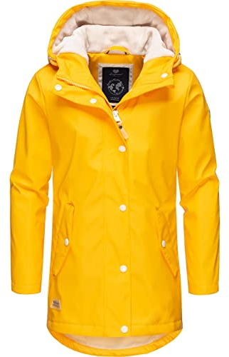 Ragwear Kinder Mädchen Wintermantel Regenjacke wasserdicht gefüttert mit Kapuze Marjanka Yellow Gr. 152