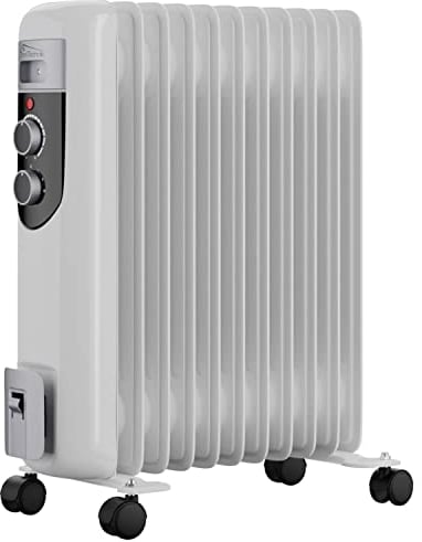 Tronitechnik® Elektroheizung Ölradiator Öl-Heizung Radiator 3 Heizstufen 11 Rippen Elektrischer Heizkörper Energiesparend Thermostat Überhitzungsschutz Heizgerät