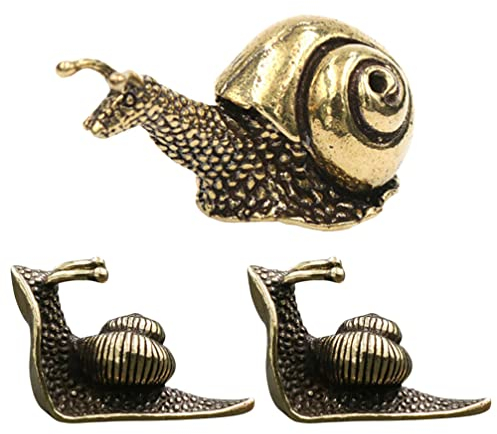 Yardwe 3 Stück Goldene Schnecke Skulptur Messing Tier Ornament Mini Ameise Figur Für Home Office Garten Desktop-