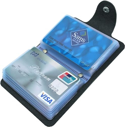 Fat-catz-copy-catz 24 Slots Black Credit Card Holder PU Leather Wallet Travel Debit Bank Organiser Business ID
