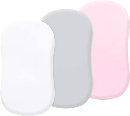 3-Pack Moses Basket Bettwäsche, 100% Mikrofaser Cradle Cradle Bettwäsche 82 * 43cm Passend für alle Cradle Matratzenform Leichtes Baby Cradle Bettwäsche für Jungen und Mädchen