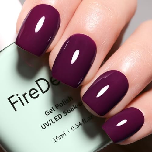 Firedeep Rebecca Purple Gel Nail Polish, 16ml Large Bottle UV/LED Soak Off Purple Gel Polish for Spring and Summer