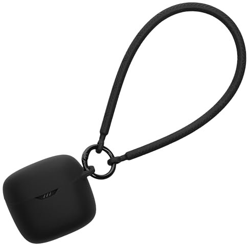 kwmobile Custodia per JBL Tune Flex Cover - Cuffie Wireless in Silicone - Porta Auricolari - Protezione Cuffie in Ear con Cinturino - nero