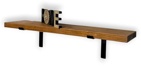 MKGT Rustic Shelf | Handcrafted Industrial Scaffold Shelves, Solid Wood Ideal for Kitchen, Room Wall Mounted (Tudor Oak, 40cm (0.4m) ~ 15.7)