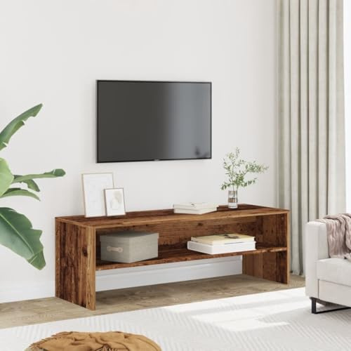 LoogCape TV-Schrank Altholz-Optik 120x40x40 cm, Holzwerkstoff, langlebiges Medienmöbel, Stabiler Tisch TV-Ständer für Wohnzimmer, Schlafzimmer