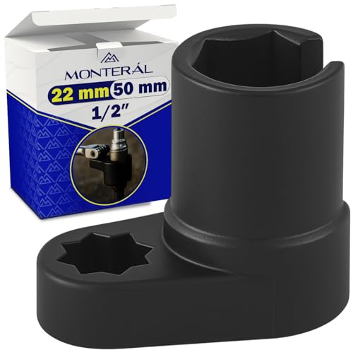 MONTERAL Douille Sonde Lambda 22x50mm Hexagonale Entraînement Carré 1/2 | Fabriquée en Acier Chrome Molybdène - MONTERAL