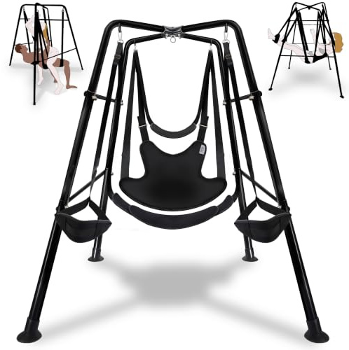 Sex-Schaukel 360° drehbar, Indoor-Decken-Gurt mit hochwertigem Ständer, super verbreiterter Komfortsitz, BDSM-Sexspielzeug-Set für Erwachsene