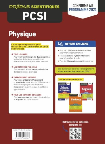 Physique PCSI - Tout-en-un: Cours - Synthèse - Méthodes détaillées - Exercices corrigées - Conforme à la réforme 2021