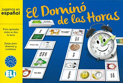 EL Dominó de las Horas: Juego para observar y combinar. para aprender cómo se dice la hora. Domino-Spiel mit 48 Dominokarten und Spielanleitung