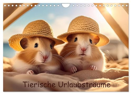 Tierische Urlaubsträume (Wandkalender 2026 DIN A4 quer), CALVENDO Monatskalender: Wenn unsere Tiere Urlaub machen könnten (CALVENDO Tiere)