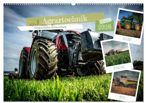 Agrartechnik (Wandkalender 2026 DIN A2 quer), CALVENDO Monatskalender: Faszinierende Landtechnik, von der Aussaat über die Düngung bis hin zur Ernte (CALVENDO Technologie)