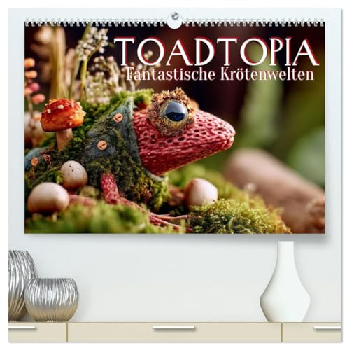 Toadtopia. Fantastische Krötenwelten (hochwertiger Premium Wandkalender 2026 DIN A2 quer), Kunstdruck in Hochglanz: So detailreich kann nur KI träumen ... magischen Welt der Kröten. (CALVENDO Kunst)