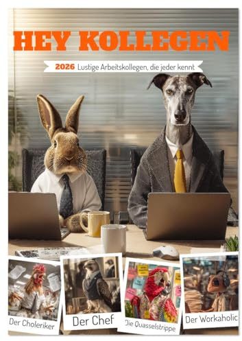 Hey Kollegen - Lustige Arbeitskollegen, die jeder kennt (Wandkalender 2026 DIN A3 hoch), CALVENDO Monatskalender