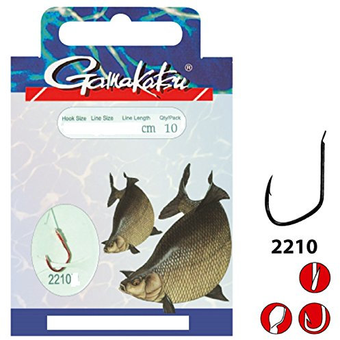 Brassen - Haken Gamakatsu Vorfachhaken Gr. 6 / Ø 0,20mm Farbe: BLAU 60cm Hakenform: 2210S