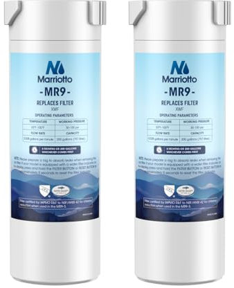MARRIOTTO XWF Lot de 2 filtres à eau de rechange pour réfrigérateur GE Compatible avec les modèles de portes françaises (pas XWFE)