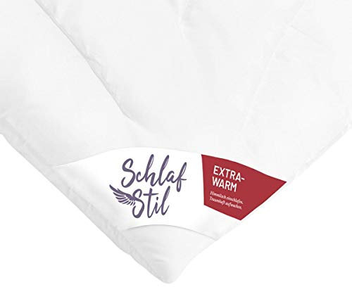 SCHLAFSTIL Faserbettdecke F300, Extrawarm, Hollofil Spring 3D-Markenfaser Größe 200x220 weiß