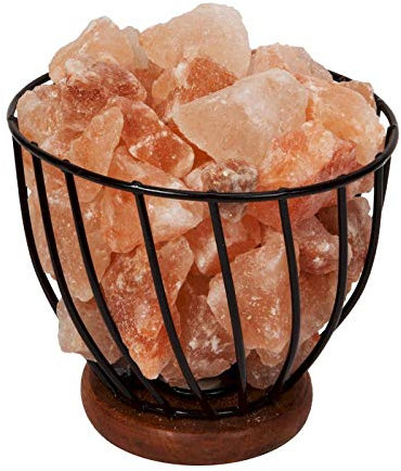 Himalayan Rock Salt Metal Basket Lamp