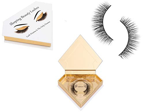 Moselle Künstliche Nerzwimpern-Wiederverwendbar-Handgefertigt-Längte Wimpern- Geeignet für Mandelaugen (Shiva)