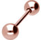 PIERCINGLINE Titan Barbell 2 KUGELN Piercing Stab Zunge Brust Intim Ohr Roségoldfarben 6 x 1,6 x 12 mm