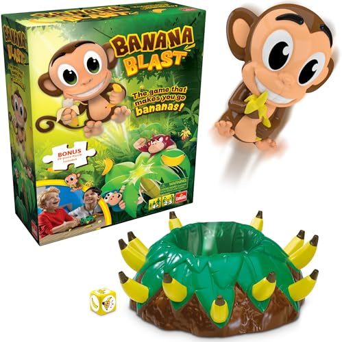 Goliath Banana Blast - Pull The Bananas Until The Monkey Jumps Game - Includes a Fun Colorful 24pc Puzzle