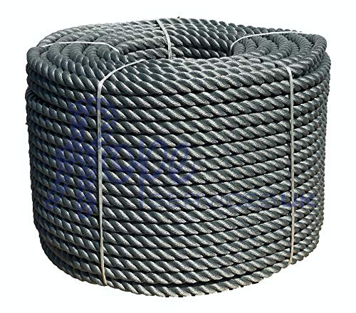 24mm 3 Strand Grey Decking Rope x 5 Metres, Garden Decoration Soft Handrail
