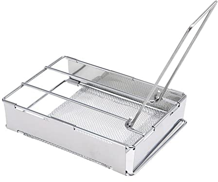 Froiny 1pc Foldable Stainless Steel Toaster Plate Portable Outdoor Camping Bread Toaster Grill Backpacking Hiking Picnic Mesh Net Grill