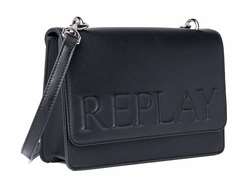 Replay Damen Umhängetasche aus Kunstleder, Black 098 (Schwarz), Onesize