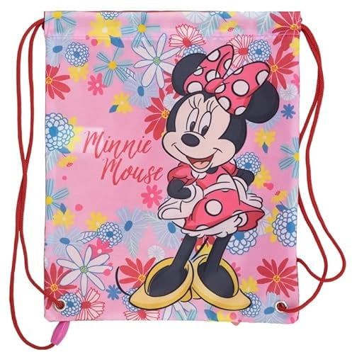 Premium Minnie Mouse - Kinder Turnbeutel Unisex | Kindergarten, Krippe, Reise, Sport | geeignet als Gymsack, Rucksack, Spieltasche, Sportbeutel, Schuhbeutel - für Mädchen und Jungen