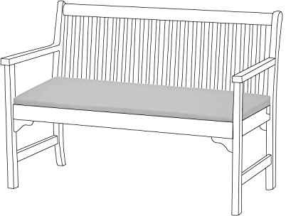 Gardenista Bankauflage 108 x 45 cm Stuhlkissen mit abnehmbarem Bezug Bankkissen Bankpolster Polsterauflage Auflage für Gartenbank Sitzkissen Outdoor & Indoor, sitzpolster Bank (Grau)
