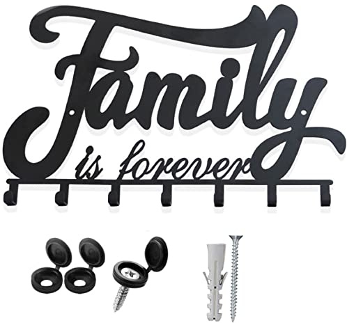 MGKolbe® Portachiavi da parete con ganci in metallo - Portachiavi moderno da ingresso per arredamento - Svuotatasche Portaoggetti Family - Made in Italy
