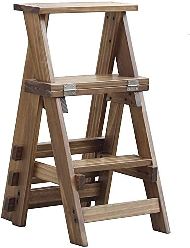 LUNEZY Taburete Plegable Escalera Plegable Cocina Escaleras de Madera Taburetes pequeños para pies Taburete Plegable de Madera para Adultos y niños Escalera Interior Banco de Zapatos Port