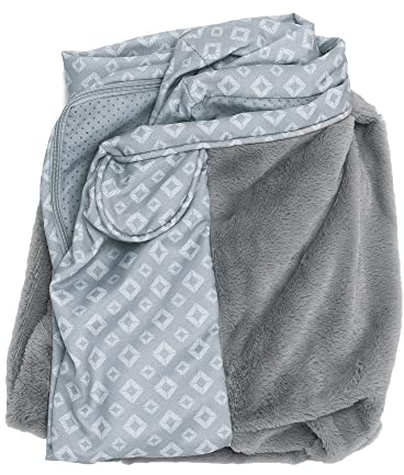 Furhaven Ersatzbezug für Hundebett, Plüsch- und Diamantmuster, Grau, Größe L