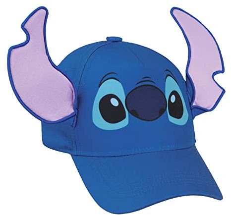 Disney Stitch 3D Kinder Basecap, Bezaubernder Sommer Mütze mit Ohren, Bequem Basecap Kinder zu Tragen, Niedlich Lilo und Stitch Geschenke Fans