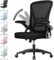rattantree Office Chair, Mid Back Ergonomic Desk Chair with Flip-up Armrest, Computer Swivel Chair with Back Support, Adjustable Conference Executive Manager for Home/Office Use
