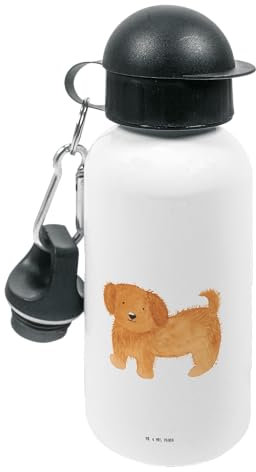 Mr. & Mrs. Panda Kindertrinkflasche Hund Flauschig - Geschenk, Frauchen, Hundemotiv, Kinder Trinkflasche, Mädchen, Hundeliebe, Kindergarten Flasche,
