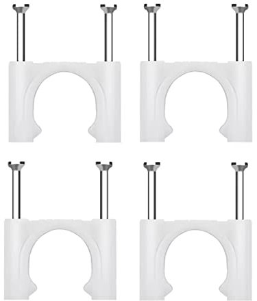 FEEIMOL Fermacavo con Chiodo Fermacavi Rotondi Fermacavi Muro per Fissaggio di Cavi 32mm, 25 Pezzi