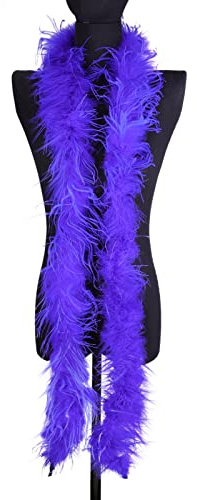 DIY Feder Boa,Asudaro Flauschige Federboa Flauschige Marabu Feder Boa DIY Frauen Verkleidung Dekor Truthahnfedern Boa zum Basteln Zubehör Für Bastelarbeiten Kostüme Halloween Hochzeiten,2m Blau#08