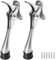 Brushed Nickel Door Kick Stop - 6 Inch Heavy Duty Door Stoppers, Non-Slip Rubber, 2 Pack