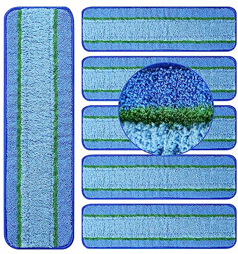 6 Pack Deep Clean Pads for Bona Family of Mops, Washable & Reusable Microfiber Cleaning Pad for Hardwood and Multi-Surface