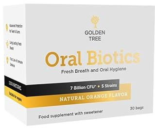 Golden Tree Oral Biotics, complejo bacteriano para la higiene bucal - 7000 millones de UFC por dosis - Combate el mal aliento y protege dientes y encías - aliento fresco y duradero - Sabor a menta