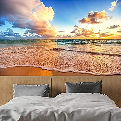 3D Selbstklebende Wandtapete Strand Sonnenuntergang Himmel Landschaft Wandkunst Kinderzimmer Restaurant Bar Shop Wohnzimmer Schlafzimmer Wand Poster Dekoration Tapete Wa 250 (Breite) x 175 (Höhe) cm