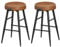 VASAGLE EKHO Colección - Juego de 2 Taburetes de Bar, Taburetes de Cocina, Taburetes de Desayuno, Cuero Sintético con Costuras, 63 cm de Alto, Silla Comedor, Fácil Montaje, Marrón Caramelo LBC080K01