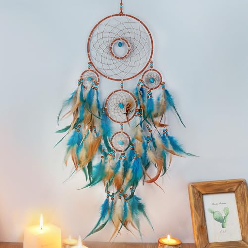 Nice Dream Große Traumfänger für das Schlafzimmer Grün Boho Traumfänger Wanddekoration Hängendes Ornament Zimmerdekoration für Teenager