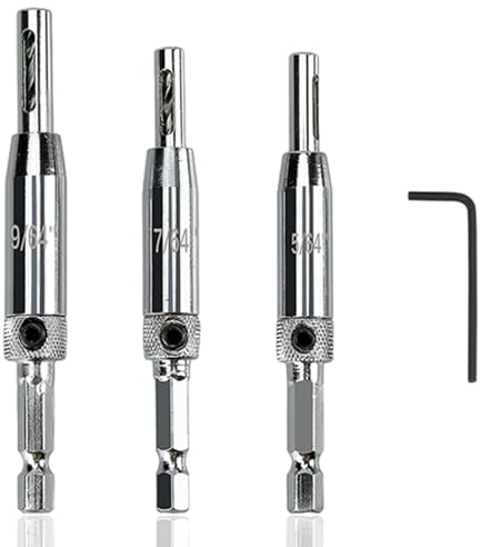 Kit de 3 brocas de bisagra autocentrante, kit de guía de brocas de liberación rápida, kit de brocas de bisagra mejorado, utilizado para puertas y ventanas, bisagras de gabinete, brocas de agujero guía