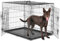 Sweetcrispy Grande cage pour chien avec panneau de séparation, 91,4 cm, double porte, pliable en fil métallique avec plateau en plastique anti-fuite, niche pour intérieur, extérieur, voyage