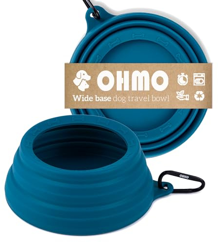 OHMO - Gamelle de Voyage pour Chien(1000ml), Grande gamelle d'eau Portable, étanche aux éclaboussures, Anti eclaboussure Anti-déversement du Mouvement de la Voiture Design Unique