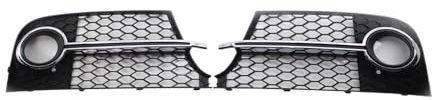 WOLWES Front Gitter Honeycomb Auto Nebelscheinwerfer Kühlergrill Abdeckung Für Audi TT MK2 S-Line TTS 2011-2014 8J0807681KT94(Color:Chrome)