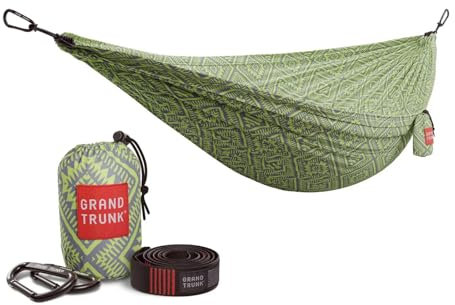 Grand Trunk Double Deluxe Parachute Nylon Hammock - 500lb Capacity Camping Hammock for Two, Lightweight & Durable (Mamba)